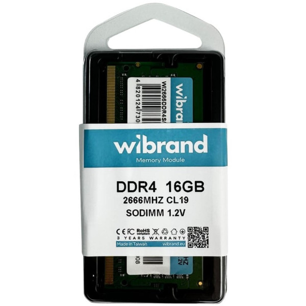 Фото - Память DDR Wibrand DDR4 16GB 2666MHz CL19 SODIMM (WI2666DDR4S/16GB)
