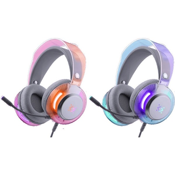 Фото - Навушники повнорозмірні дротові Defender Glitch, USB, RGB, 2м, White (62490)
