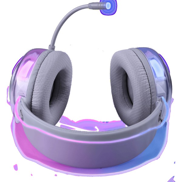 Фото - Навушники повнорозмірні дротові Defender Glitch, USB, RGB, 2м, White (62490)