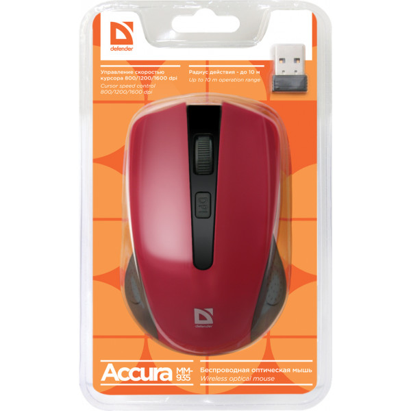 Фото - Миша бездротова Defender Accura MM-935 Red (52937)