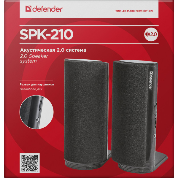 Фото - Комп'ютерна акустика звичайна 2.0 Defender SPK-210 Black (65210)