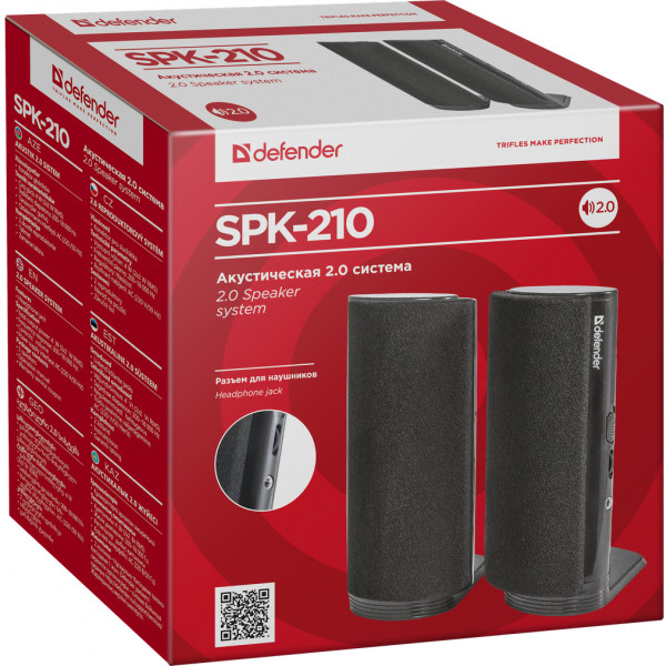 Фото - Комп'ютерна акустика звичайна 2.0 Defender SPK-210 Black (65210)