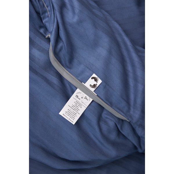Фото - Комплект постільної білизни Moon&Star 143х210х2 нав. 2х40х60 Delfi Blue Satin Stripe (MS-820000515)