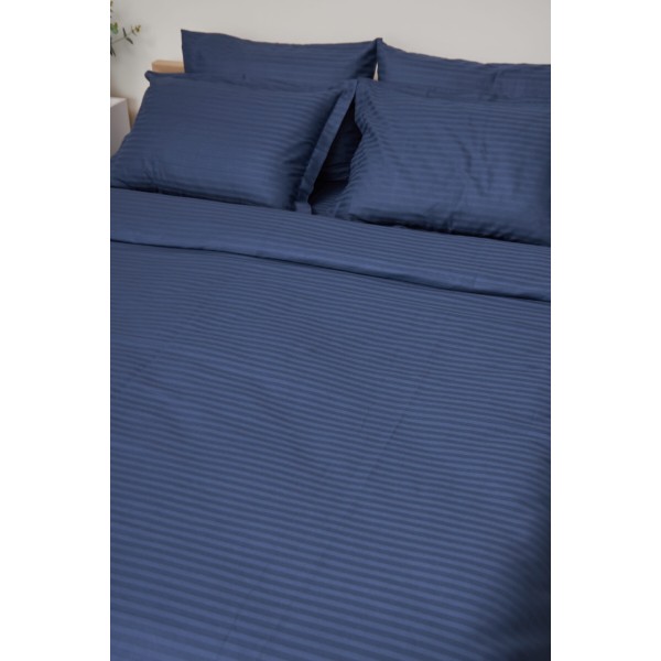 Фото - Комплект постельного белья Moon&Star King Size 220x240 Delfi Blue Satin Stripe (MS-820000493)