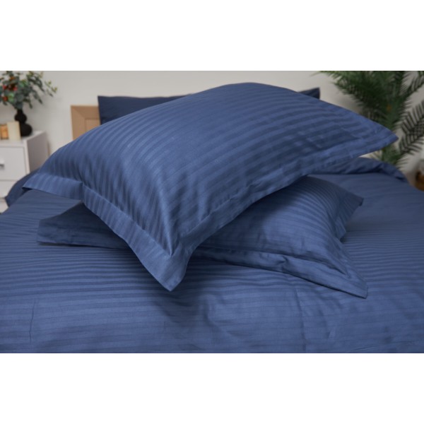 Фото - Комплект постельного белья Moon&Star King Size 220x240 Delfi Blue Satin Stripe (MS-820000491)