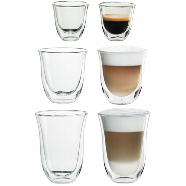 Фото - Набір склянок з подвійними стінками Delonghi DLSC302 Mix 6 пр.