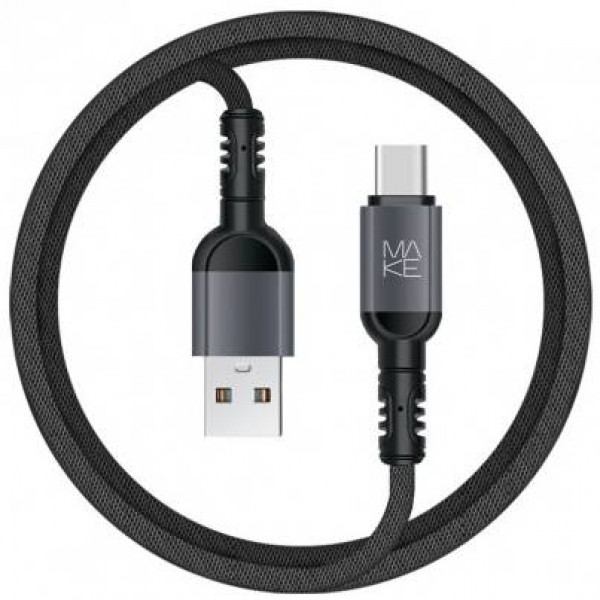 Фото - Уцінка - Кабель MAKE USB to Type-C 3A 1м Denim Grey (MCB-CD10GR)