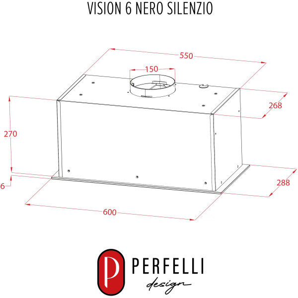 Фото - Вытяжка встраиваемая Perfelli DESIGN VISION 6 NERO SILENZIO