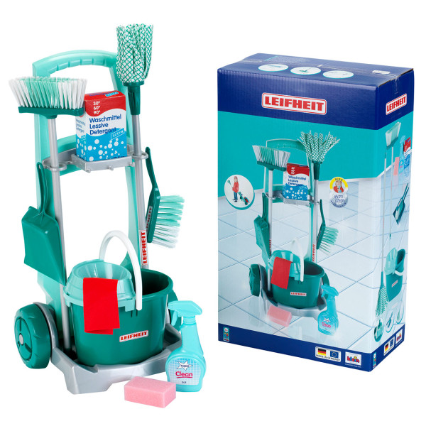 Фото - Сюжетно-рольова гра. Будинок. Предмети побуту Klein Leifheit - Іграшковий набір: візок для прибирання з аксесуарами (6562)