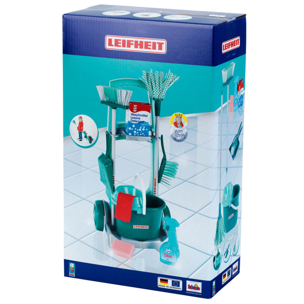Фото - Сюжетно-рольова гра. Будинок. Предмети побуту Klein Leifheit - Іграшковий набір: візок для прибирання з аксесуарами (6562)