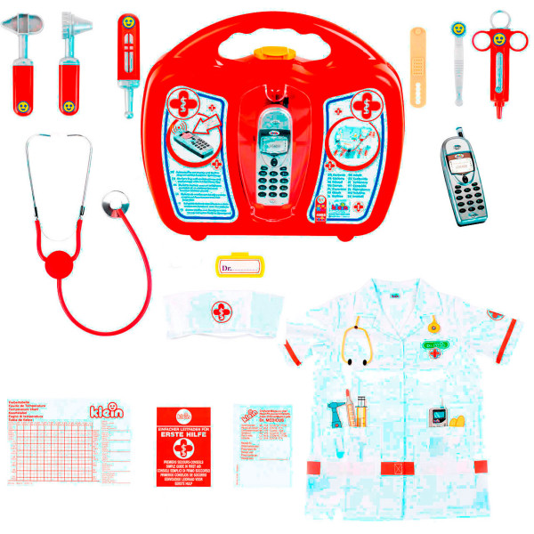 Фото - Сюжетно-рольова гра. Набір-професій Klein PRO - Іграшковий набір лікаря з халатом та мобільним телефоном (4353)