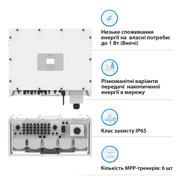 Фото - Инвертор сетевой солнечный Deye SUN-110K-G03 (3ф., 110KW) 6 MPPT Wi-Fi 220/380V