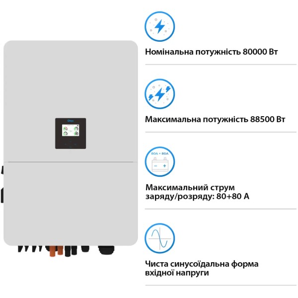 Фото - Система хранения энергии Deye SUN-80K-SG02HP3-EU-EM6 (3 ф., 80kW 209kWh 1BAT LiFePO4) (SV-3DE80K1-HGS209K2-1)