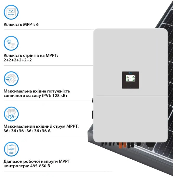 Фото - Система хранения энергии Deye SUN-80K-SG02HP3-EU-EM6 (3 ф., 80kW 241.2kWh 1BAT LiFePO4) (SV-3DE80K1-HDE240K1-1)