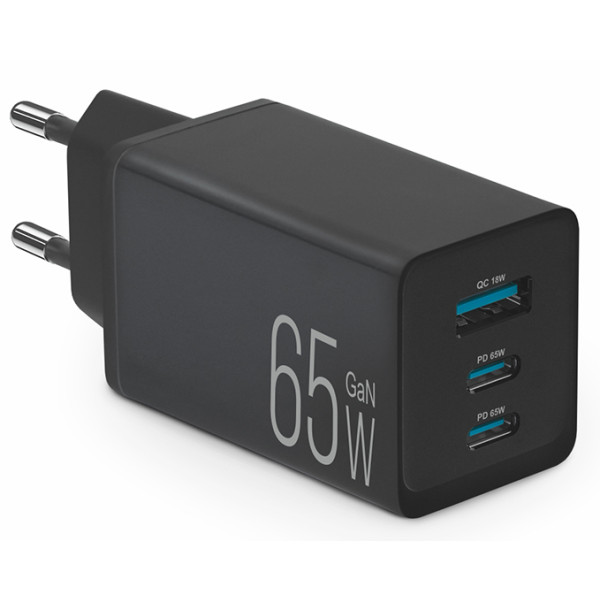 Фото - Мережевий зарядний пристрій Brevia ePowerGaN PD65W 2xUSB-C+USB-A (44065GDCUB)