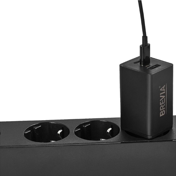Фото - Сетевое зарядное устройство Brevia ePowerGaN PD65W 2xUSB-C+USB-A (44065GDCUB)