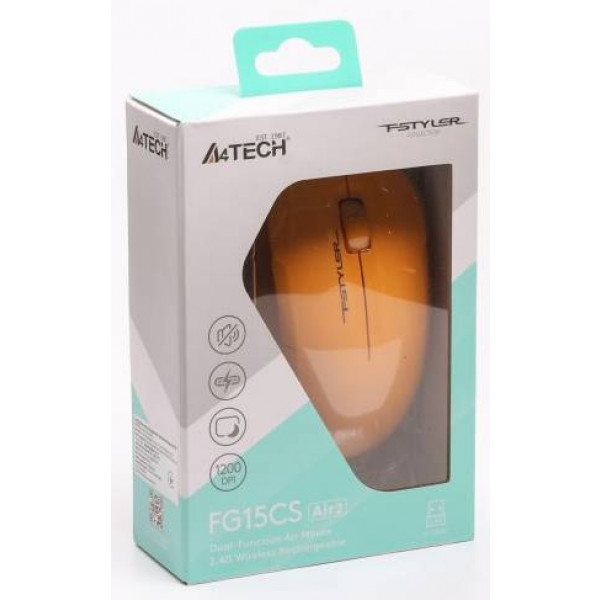 Фото - Миша бездротова A4tech FG15CS Air2 (Yellow)