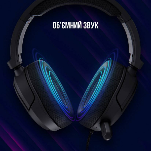 Фото - Гарнітура дротова ігрова Lorgar Kaya 460 Gaming RGB USB Black (LRG-GHS460)