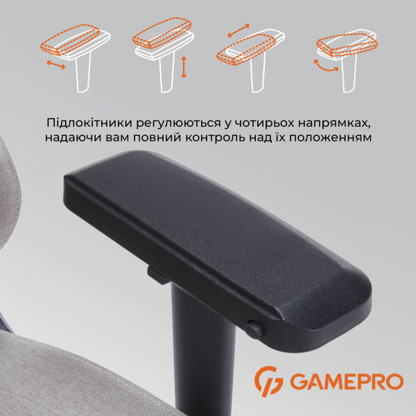 Фото - Крісло для геймерів GamePro FGC750LG Size L Fabric Light Grey