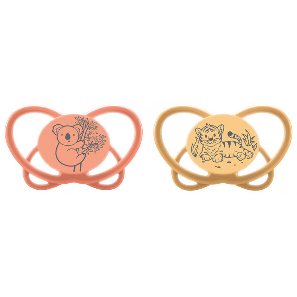 Фото - Кругла пустушка NIP Мій метелик Зелена Серія 2 шт. Orange (38759-51)
