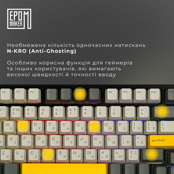 Фото - Клавіатура бездротова ігрова EPOMAKER AK820 Pro Gift Switch Hot-Swap Black (AK820-PRO-B-G)