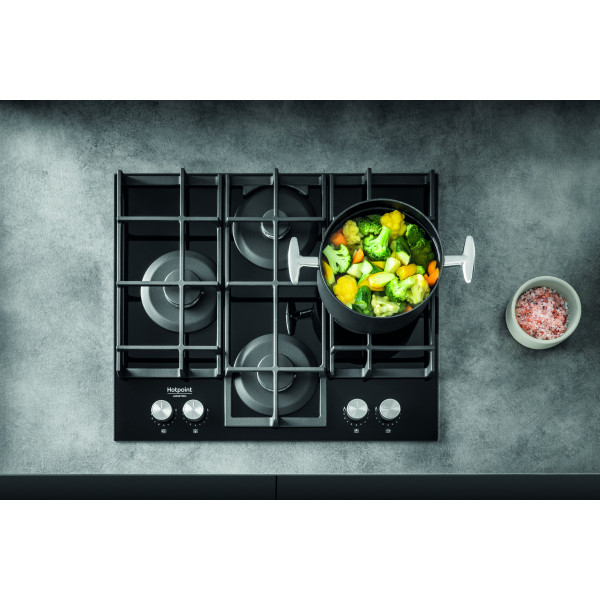 Фото - Духова шафа + варильна поверхня газова Hotpoint-Ariston FA2841JHBLHA + HAGS61FBK