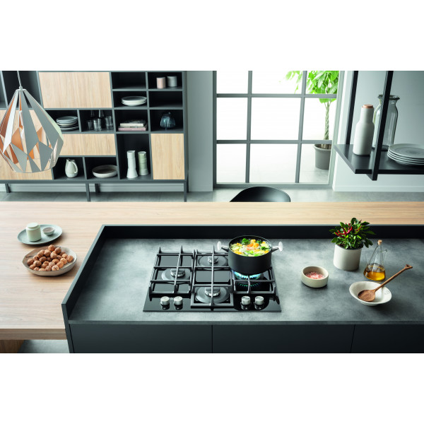 Фото - Духова шафа + варильна поверхня газова Hotpoint-Ariston FA2841JHBLHA + HAGS61FBK