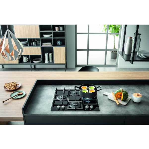 Фото - Духова шафа + варильна поверхня газова Hotpoint-Ariston FA2841JHBLHA + HAGS61FBK