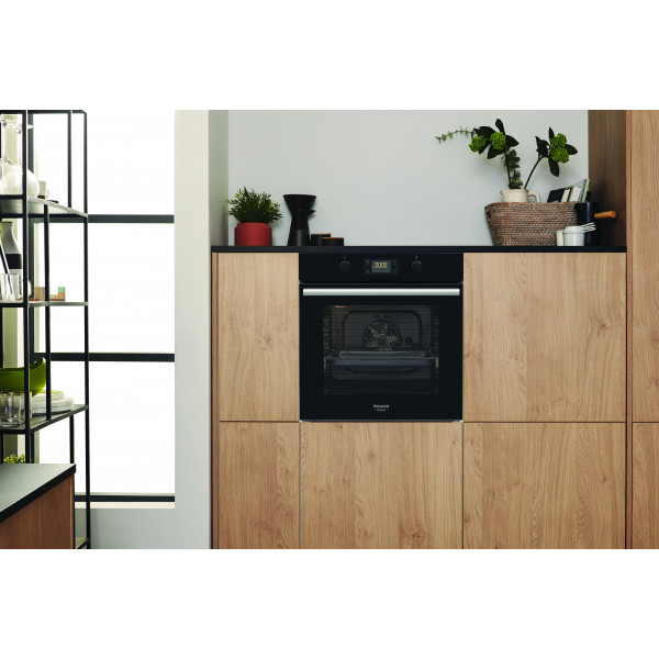 Фото - Духова шафа + варильна поверхня газова Hotpoint-Ariston FA2841JHBLHA + HAGS61FBK