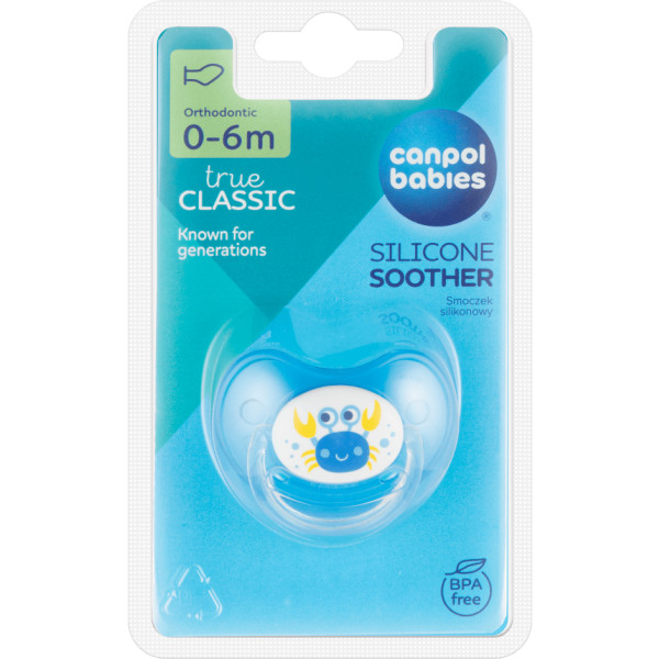 Фото - Анатомічна пустушка Canpol babies 0-6 м-ців Love&sea - блакитна (22/506_blu_new)