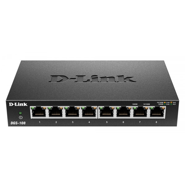 Фото - Коммутатор локальної мережі (Switch) D-Link DGS-108/E