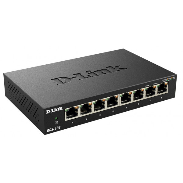 Фото - Коммутатор локальної мережі (Switch) D-Link DGS-108/E