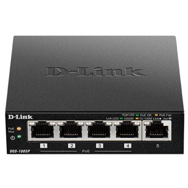 Фото - Коммутатор локальної мережі (Switch) D-Link DGS-1005P/E