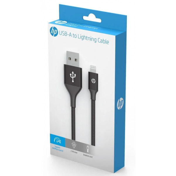 Фото - Кабель синхронізації даних HP USB 2.0 AM - Lightning DHC-MF100 2.0m Black (DHC-MF100-2M)