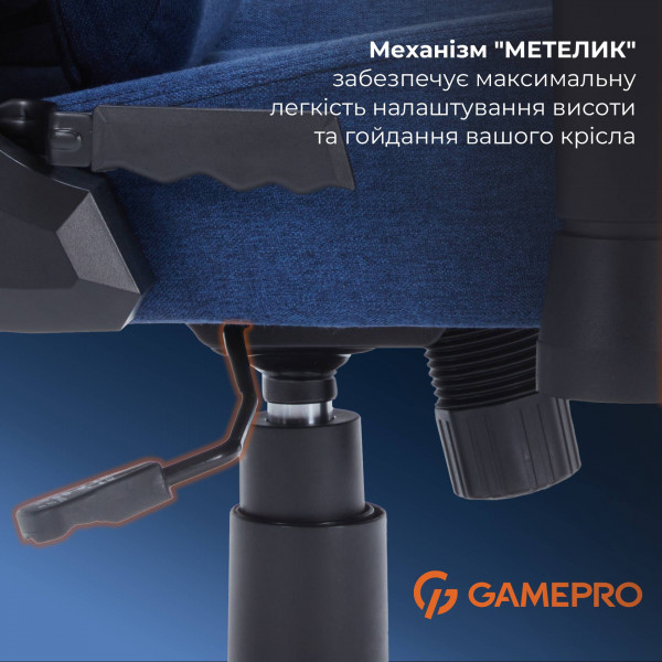 Фото - Крісло для геймерів GamePro FGC750DB Size L Fabric Dark Blue