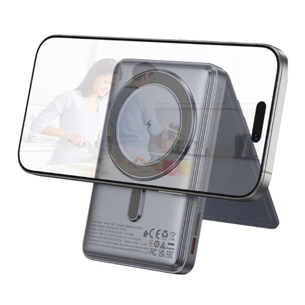 Фото - Батарея мобильная HOCO Q46 Title PD20W Magnetic 5000 mAh Grey (714988)