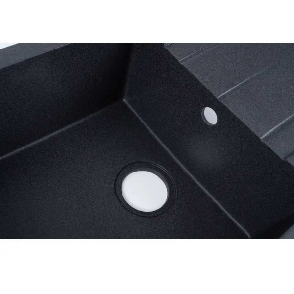 Фото - Мийка кухонна Ventolux DIAMANTE (BLACK MATT QUARTZ) 765x485x200