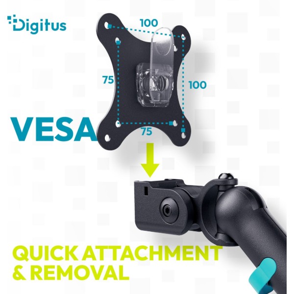Фото - Крепление настольное Digitus Dual Monitor Clamp Black (DA-90471)
