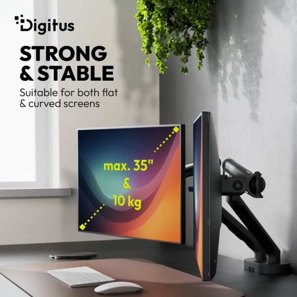 Фото - Крепление настольное Digitus Dual Monitor Clamp Black (DA-90471)