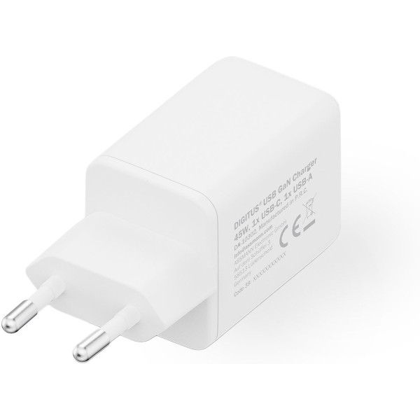 Фото - Мережевий зарядний пристрій Digitus GaN 1хUSB-C 1хUSB-A 45W (DA-10302)