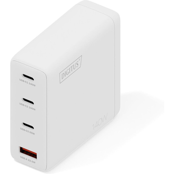Фото - Мережевий зарядний пристрій Digitus GaN 3хUSB-C 1хUSB-A 140W (DA-10305)