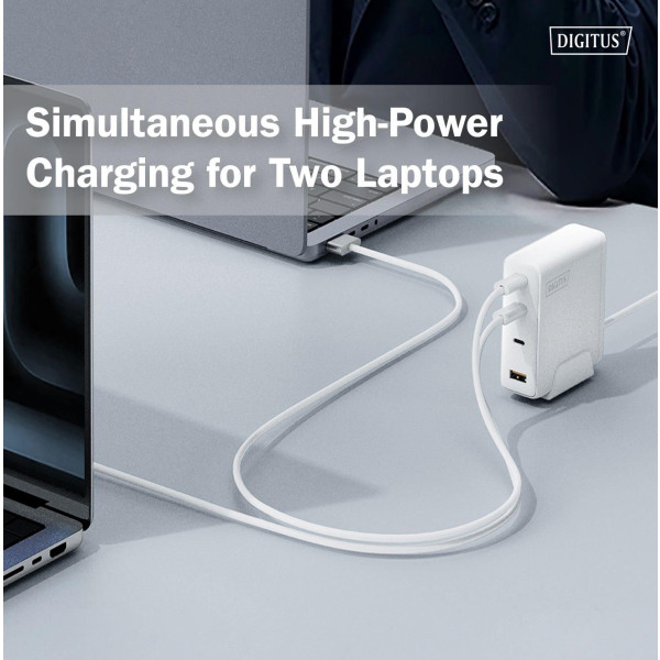 Фото - Мережевий зарядний пристрій Digitus GaN 3хUSB-C 1хUSB-A 140W (DA-10305)