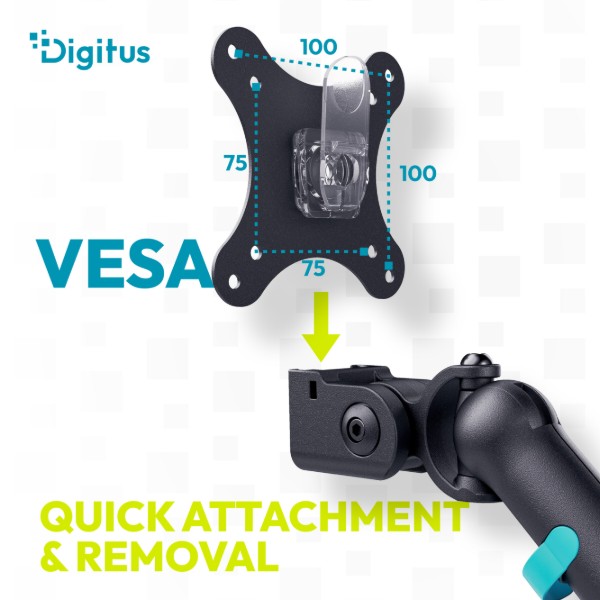 Фото - Крепление настольное Digitus Monitor Clamp Black (DA-90469)