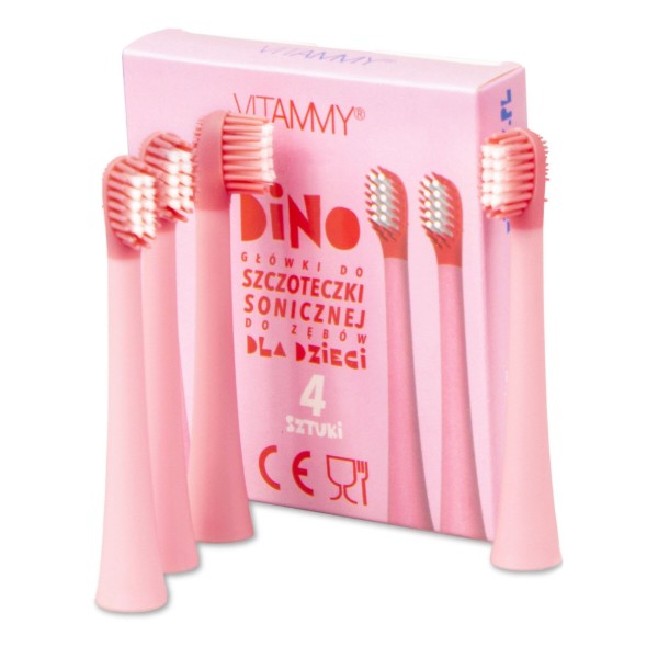 Фото - Насадка для зубної щітки Vitammy Dino 4 шт. (TH1909-4 pink)