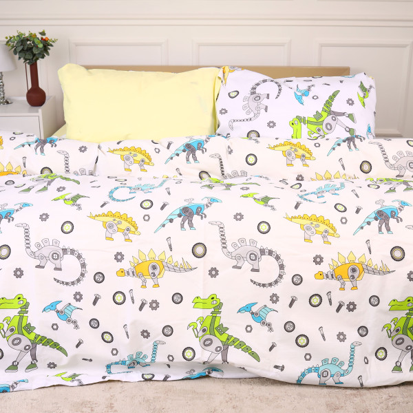 Фото - Комплект постільної білизни дитячий MirSon Ranforce Elite 17-0576 Dinosaur robot 110х140 (2200005542637)