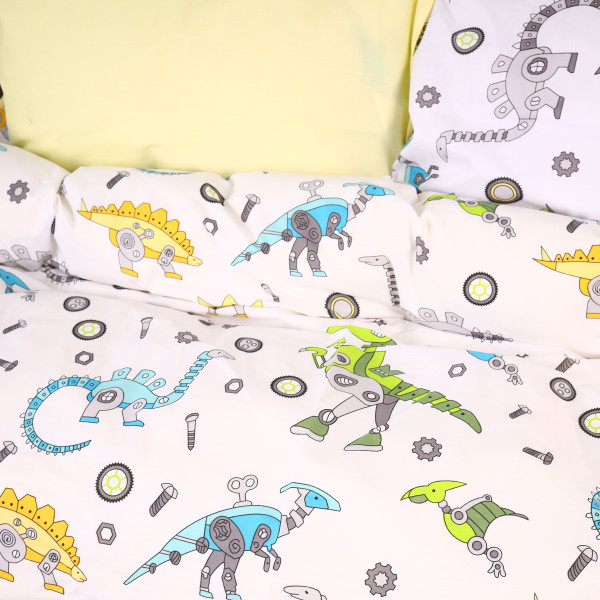 Фото - Комплект постільної білизни дитячий MirSon Ranforce Elite 17-0576 Dinosaur robot 110х140 (2200005542637)