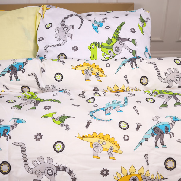 Фото - Комплект постільної білизни дитячий MirSon Ranforce Elite 17-0576 Dinosaur robot 110х140 (2200005542637)