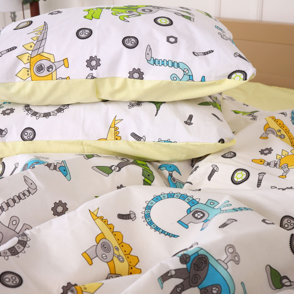 Фото - Комплект постільної білизни дитячий MirSon Ranforce Elite 17-0576 Dinosaur robot 110х140 (2200005542637)