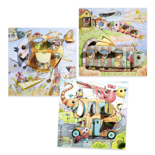 Фото - Набір для малювання Djeco з віконечками Подорож Мало (DJ09684)