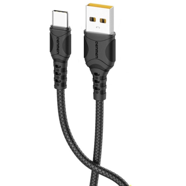 Фото - Кабель Denmen D06T Silicone USB Type-C 2.4A 1m Black (DM-D06T-BK)
